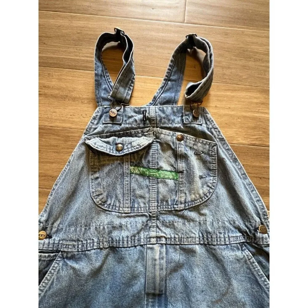 Key Imperial Bib Overalls Carpenter Distressed 42x29 Grunge